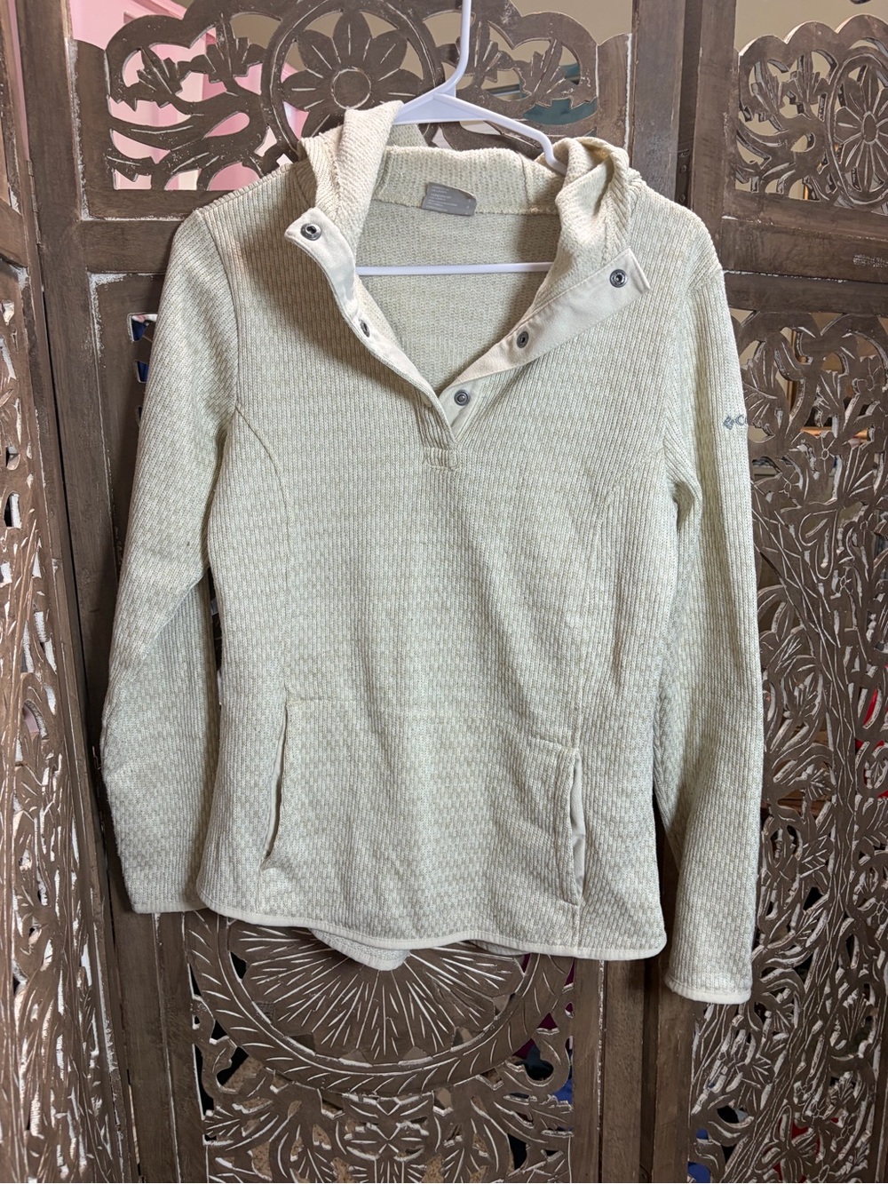 Columbia Cream Hooded Cowl Pullover Sweater - Picture 2 of 6